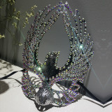 Holographic Rhinestone Burning Man Lux Bird Couture Mask Drag Queen Costumes Summer Festival Rave Clothes Outfits Gear