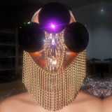 Burning Man Chain Fringe Skull Face Mask
