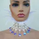 Holographic Pearl Mermaid Costumes Burning Man Festival Feather Choker Necklace Collar