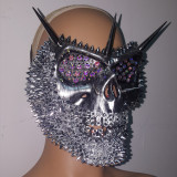 Holographic Burning Man Rave Costumes Streampunk Spike Halloween Skull Mask Respirator Cosplay Festival Clothes Outfits Gear