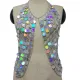 Bruning man Costumes Wear Holographic Body Chain Tomorrowland Festival Rave Gear Clothing