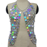 Bruning man Costumes Wear Holographic Body Chain Tomorrowland Festival Rave Gear Clothing