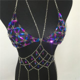 Burning Man Outfits Tank Tops Festival Rave Clothes Summer Sexy Backless Rave Body Chain Beach Tops