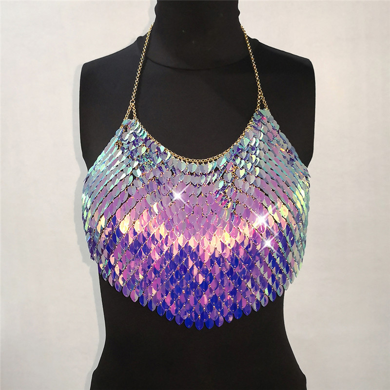 Iridescent rave top top