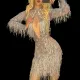 Sexy Drag Queen Costumes Rhinestone Event Party Fringe Dresses Sparkling Tassel Performance Costumes Dance Outfits
