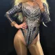 Drag Queen Costumes Rhinestone Bodysuit Jumpsuit Celebrity Stage Performance Singer Party Outfits