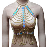 Burning Man Rave Body Chain Crop Top Costumes Muscial Festival Outfits Clothes