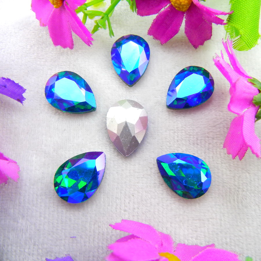 US$ 16.00 - 38 Color Teardrop Pointed Back Glass Crystal Rhinestones pointed  back loose big rhinestones glass crystals beads - m.