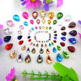 38 Color Teardrop Pointed Back Glass Crystal Rhinestones  pointed back loose big rhinestones glass crystals beads