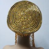 Burning Man Festival Bling Holographic Sequin Fringe Studded Spike Hat officer Hat Military Captains Rave Bespoke Hat Costumes Gypsy Headpiece Headwear
