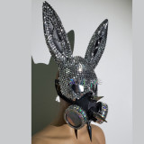 Burning Man Studded Spike Bunny Couture Face Mask Streampunk Dancer Show Costume Festival Rave Outfits Gear Halloween