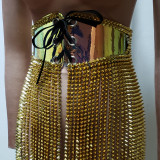 Burning Man Costumes Rave Spike Fringe Skirt Bottoms Singer Stage Performance Wear Fashion Show