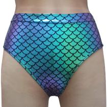 Holographic Iridescent Mermaid Party Costumes Rave High Waisted Booty Shorts Bottoms Outfits