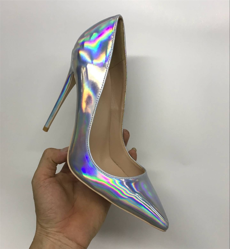 Just fab Nimora Iridescent Pointy Toe Stilettos Heels Size 9 Blue Pink |  eBay