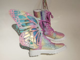 Pink Glitter Butterfly Wings Metamorphic Boots