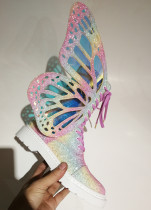 Pink Glitter Butterfly Wings Metamorphic Boots