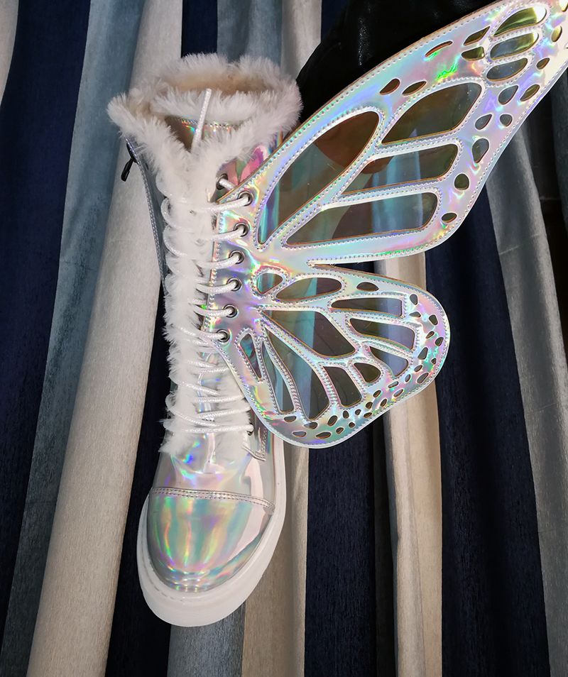 holographic butterfly boots