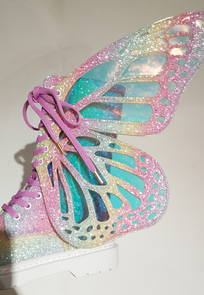 Metamorphic glitter boots on sale butterfly