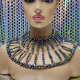 Burning Man Fesitval Costumes Iridescent Pearl Choker Safety Pin Jewelry