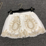 Gypsy Bohemia Style White Lace Beaded Embroidery  Rave Booty Shorts Bottoms Outfits