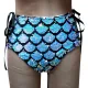 Sexy Summer Women Holographic Iridescent Mermaid Sequin Rave Hight Waisted Laced Up Shorts Bottoms