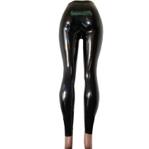 Rave Festival Iridescent Holographic Black Latex PVC Festish High Waist Pant Bell Bottoms Yoga Pants Leggings
