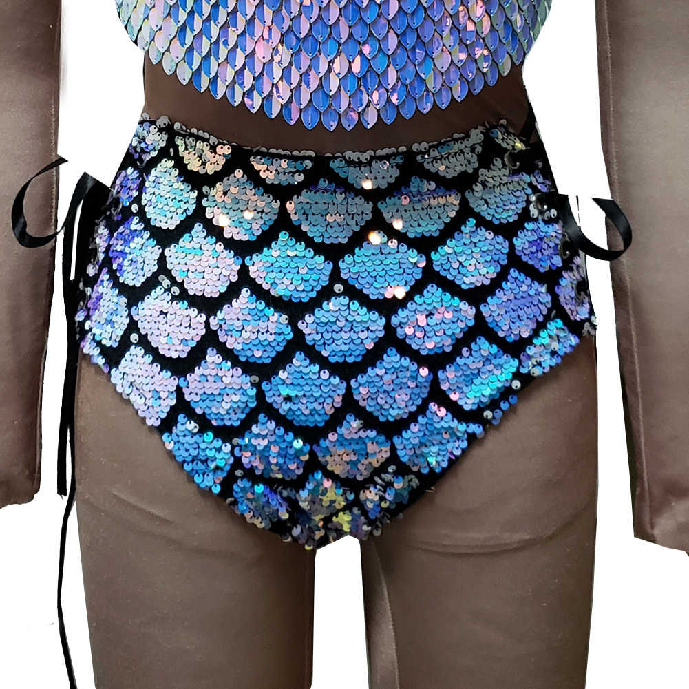 Mujeres Pole Dance Ropa Burning Man Rave Festival Outfit Shorts Racer Back  Crop Top Shiny Metallic Sexy Punk Dance Costumes