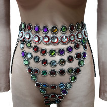 Sexy Summer Sexy Women Colorful Jewelry Rave Shorts Bottoms Outfits Rhinestone Booty Burning Man Wear