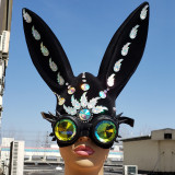 burning man festival goggles bunny mask carnival halloween rabbit mask