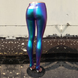 Oil Slick Holographic Leggings Pants - Rave, Festival, EDM, 80s Clothing - High Waisted Funky