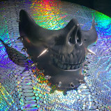 Black Half Face Skull Mask,Halloween Mask,Steampunk Spike Mask,Burning Man Mask