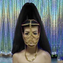 Burning Man Accessories Chain Headpiece Mask Costumes Summer Festival Rave Outfits Clothes Gear Celebrity Stage Wear