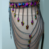 Burning Man Festival Rave EDC Holographic Body Chain  Jewelry Skirt Bottoms