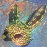 Holographic Burning Man Sequin Flower Bunny Couture Face Mask Dancer Costume Festival Rave Outfits Gear Halloween Masquerade Price: US $98.00 / piece