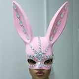Holographic Burning Man pink  Bunny Couture Mask Gogo Dancer Costume Festival Rave Outfits Gear Halloween Masquerade
