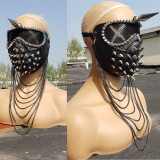 Burning Man Rave Costumes ,Streampunk Mask,Halloween Studded Mask, Cosplay Festival Clothes Outfits