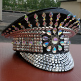Burning Man Festival  Hat officer Hat Military Captains Rave Bespoke Hat Costumes Gypsy Headpiece Headwear