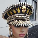 Gogo Dancer Burning Man Festival Captain Hat officer Hat Military Captains Rave Bespoke Hat Costumes Gypsy Boho Hippie Headpiece 