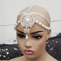 Pearl Chain Headpiece / Bridal Pearl Headpiece / Gatsby Headpiece /Chain headpiece/Burning Man Headpiece/Cosplay Halloween Costumes 