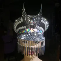 Burning Man Festival Captain Hat .officer Hat. Military Captains Rave Hat,Dancer Hat, Costumes Gypsy Boho Hippie Headpiece