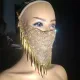burning man rave metal net rhinestone bandanas mask spike fringe