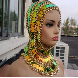 Stage Show Headpiece,Scalemaille Headpiece,EDM Headpiece,Carnival Costume ,Carnival Headpiece,Headchain,Face Chain Mask, Face Head Chain