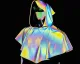 Medieval Hooded Rainbow Refective Capelet/Renaissance Cloak/Medieval Costume/Cosplay/reflective clothing/drag queen costume