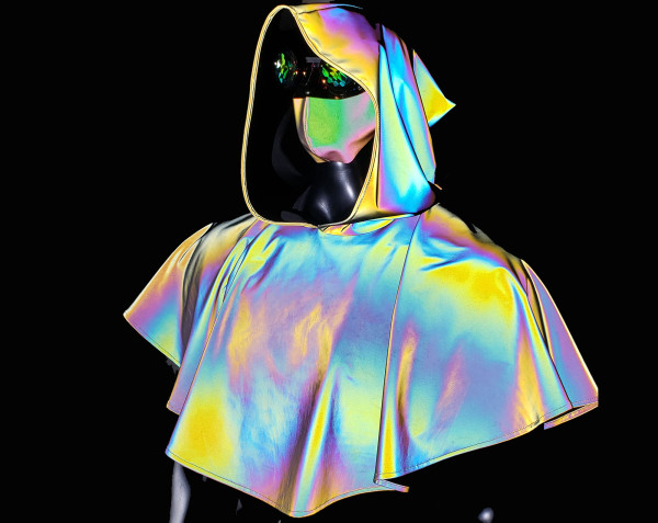 Medieval Hooded Rainbow Refective Capelet/Renaissance Cloak/Medieval Costume/Cosplay/reflective clothing/drag queen costume