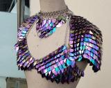 Handmade Scale Maille Pauldrons Spaulders Dragoons epaulettes Armor/Scalemail Shoulder/Scalemail Armor Top/ Rave Festival Wear/Burning Man Outfits
