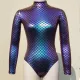 Burning Man Rave Bodysuit Sexy Holographic Iridescent Mermaid Long Sleeve Leotard Pole Dance Wear Costume Hoop Gogo Dancer Clubwear Clothing