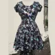 Summer Holographic ButterflyPrint Skater Circle Dress Women Music Festival Rave Dress Clothes Outfits Vintage Boho Dresses Cute Dress