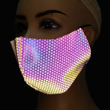 Black Holographic Rainbow Mermaid Dust Mask Mouth Mask Burning Man Festival Rave Mask Halloween Costume