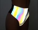 Holographic Reflective Shorts/Rainbow Rave Bottom/High Waisted Booty Shorts/Rave wear/festival wear/club wear