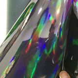 black holographic PU mirror leather fabric material for handbag,DIY,body harness,appearl